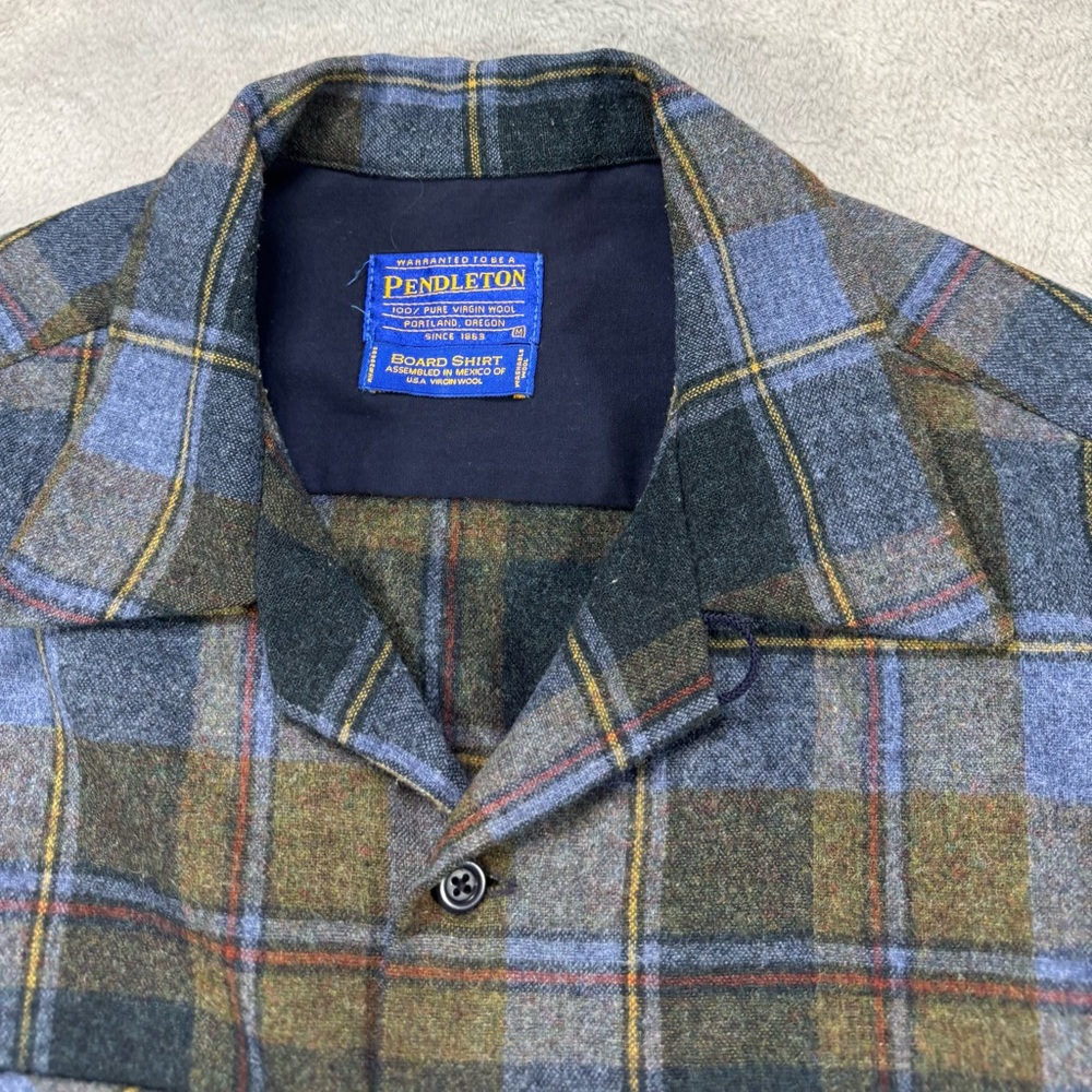 Vintage 80’s Loop Collar Pendleton Board Shirt Bl… - image 2